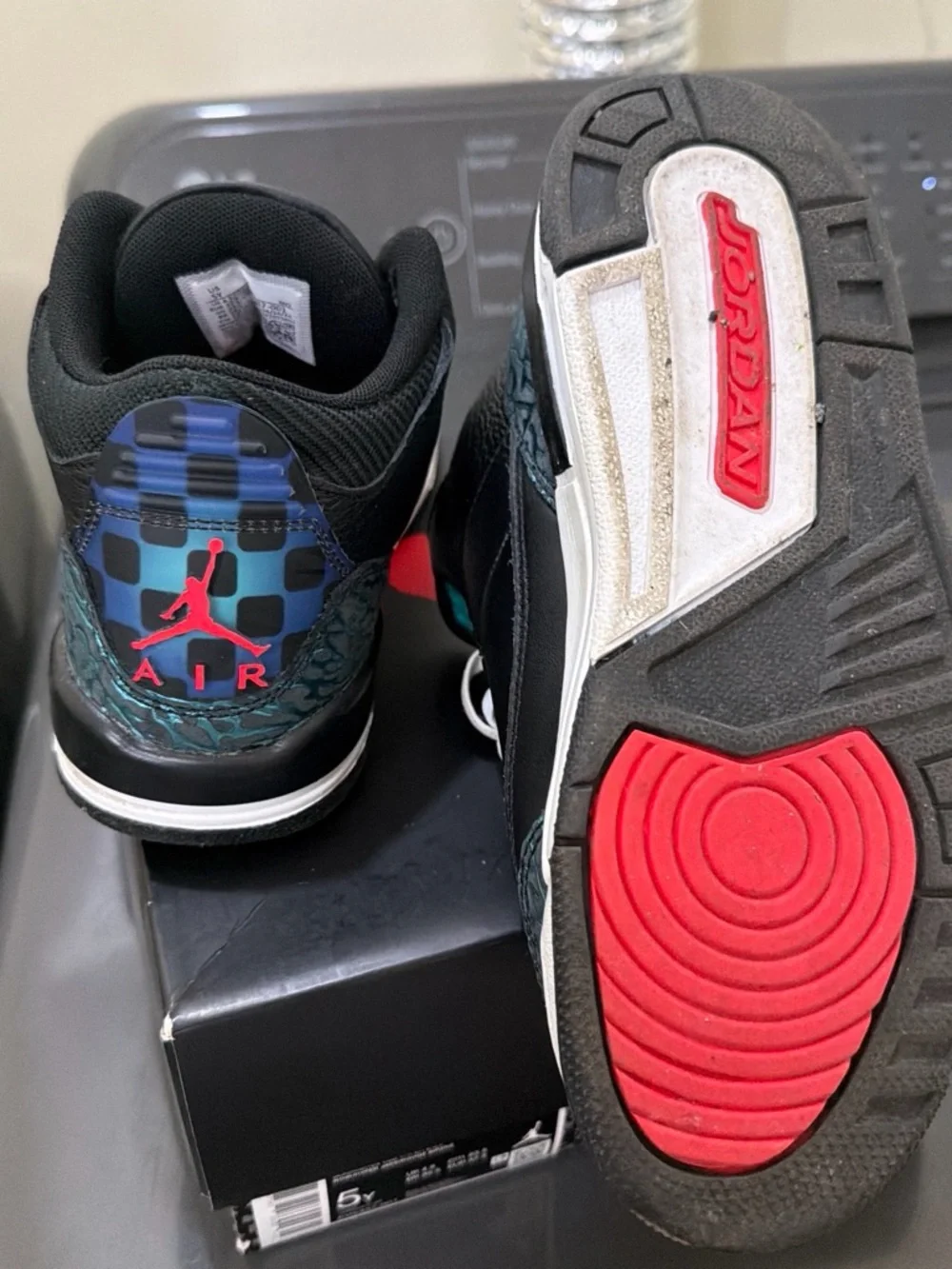 Jordan Kids' Sneaker Box with Black, Gray, Red Accents